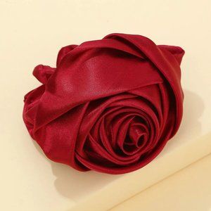 Satin Silk Red Rose Scrunchies, Perfect gift for her